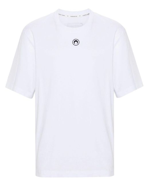 MARINE SERRE Sichelmond-T-Shirt aus Bio-Baumwolle in White für Herren