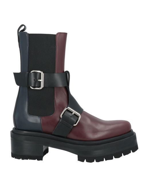 Pierre Hardy Black Burgundy Ankle Boots Leather
