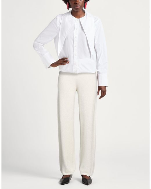 Dixie White Ivory Pants Viscose, Polyester, Polyamide