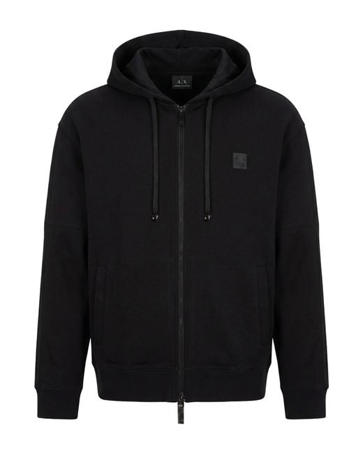 ARMANI EXCHANGE Black Sweatshirt Cotton, Polyester, Elastane for men