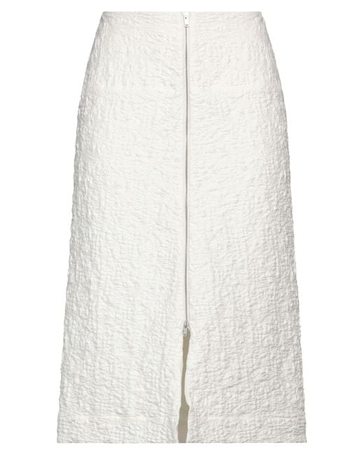 Jil Sander White Ivory Midi Skirt Cotton, Polyamide, Polyurethane