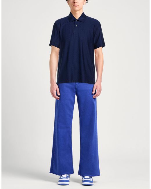 Missoni Blue Polo Shirt Cotton for men