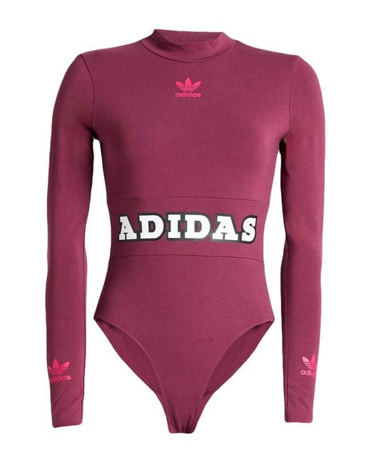 Adidas Originals Red Plum Bodysuit Cotton, Elastane