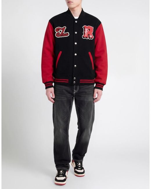True Religion Red Jacket Cotton, Polyester for men