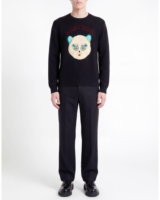 Valentino Garavani Black Sweater Cotton, Virgin Wool, Acrylic, Wool, Mohair Wool for men