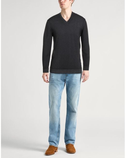 Daniele Fiesoli Blue Lead Sweater Merino Wool for men