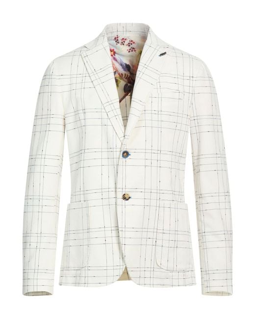 Bob White Ivory Blazer Cotton, Polyester, Polyamide for men