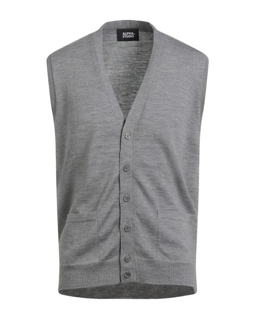 Alpha Studio Gray Cardigan for men