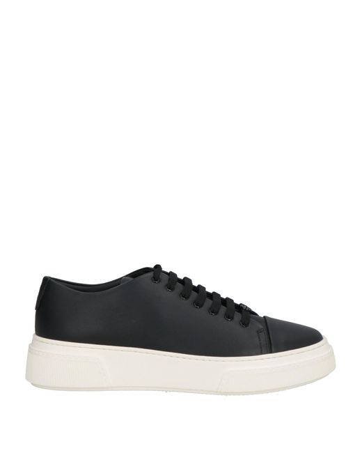 Giorgio Armani Black Sneakers Cow Leather for men