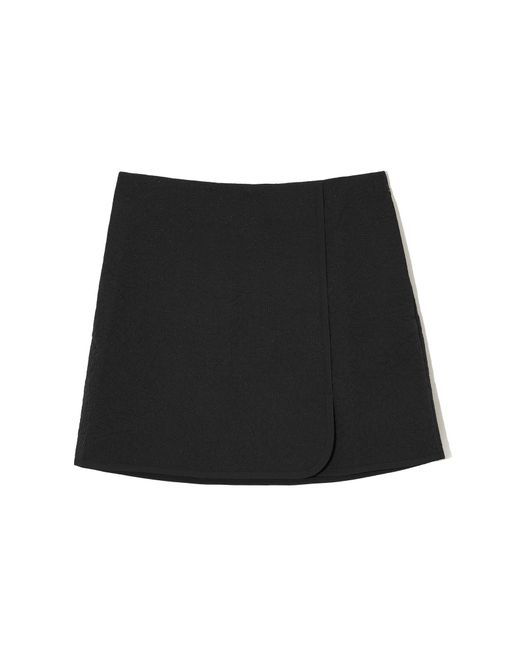 COS Black Quilted Wrap Mini Skirt