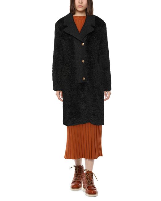 Boutique Moschino Black Shearling & Teddy