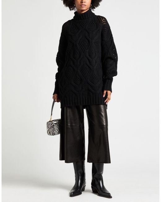 Sportmax Black Turtleneck Wool, Polyamide