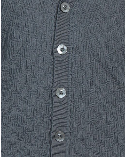 Drumohr Blue Slate Cardigan Merino Wool for men