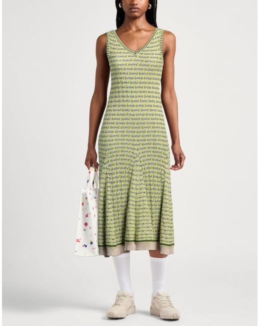 Wales Bonner Green Midi Dress Cotton