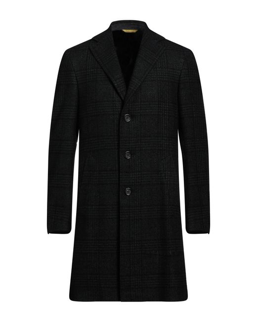Canali Dark Coat Wool Alpaca Wool Polyamide Silk in Black for Men Lyst