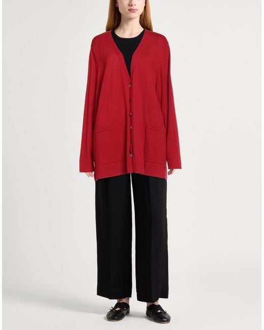 Marina Rinaldi Red Cardigan Virgin Wool