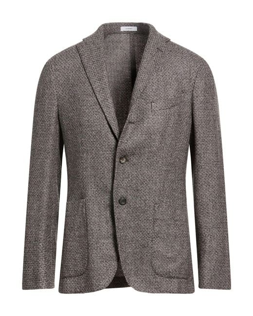 Boglioli Gray Blazer Wool, Linen, Nylon for men