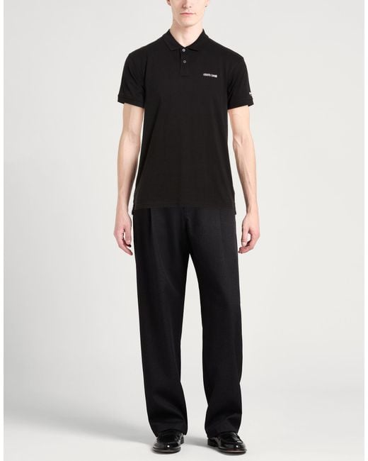 Roberto Cavalli Black Polo Shirt Cotton for men