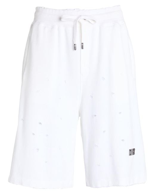 Dolce & Gabbana White Shorts & Bermuda Shorts Cotton for men