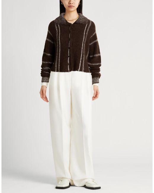 Alysi Brown Cardigan Mohair Wool, Polyamide, Elastane