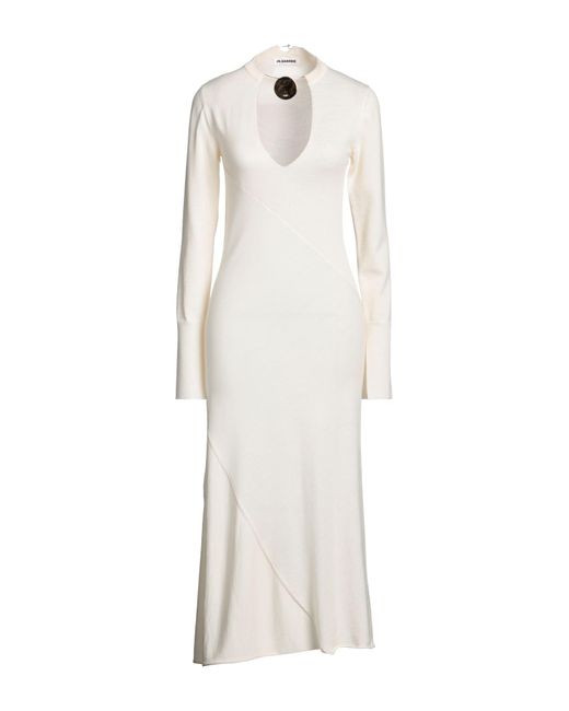 Jil Sander White Midi Dress