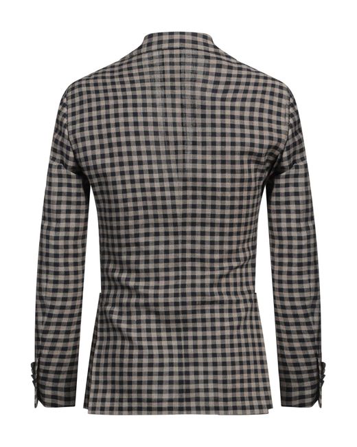 Lardini Black Blazer Wool, Linen for men