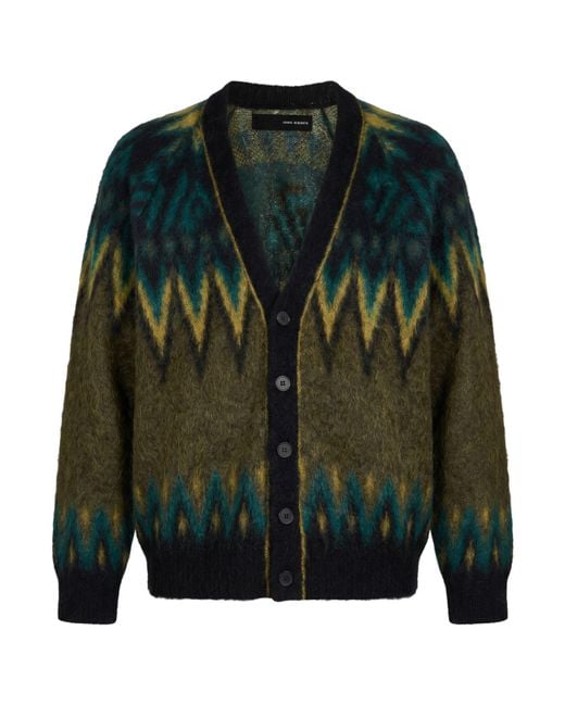 Isabel Benenato Green Military Cardigan Mohair Wool, Alpaca Wool, Polyamide for men