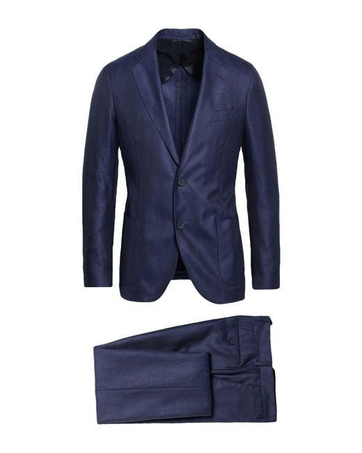 Lardini Blue Suit Wool, Silk, Linen for men