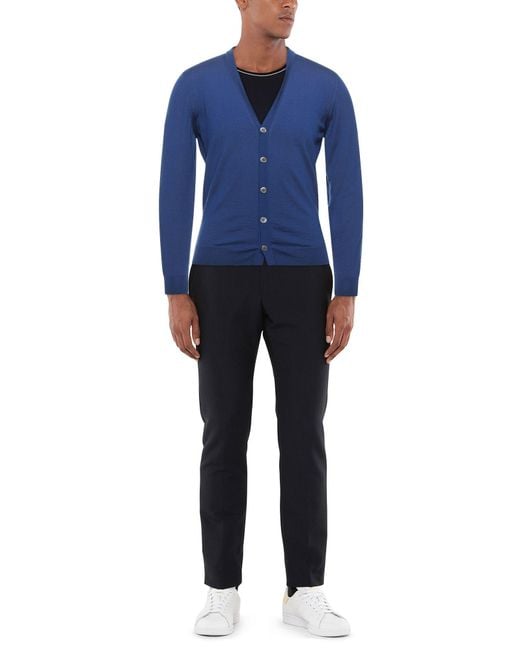Drumohr Blue Cardigan for men