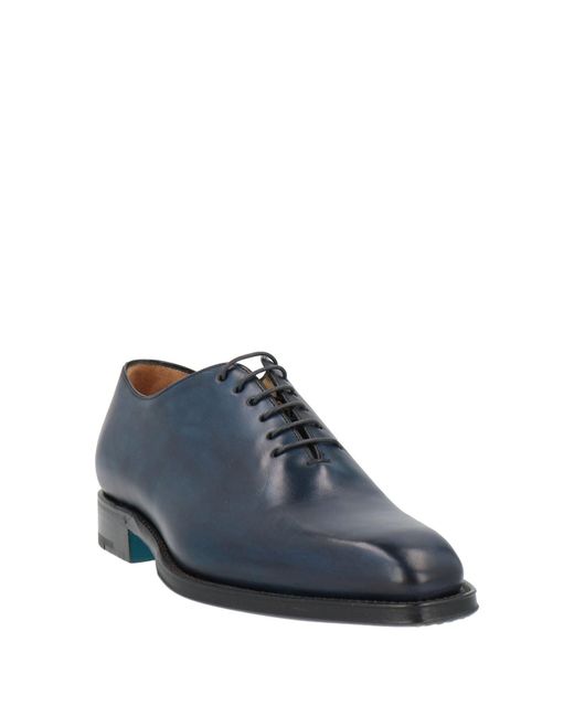 Sutor Mantellassi Blue Lace-Up Shoes Leather for men