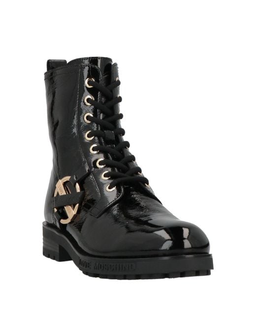 Love Moschino Black Ankle Boots Calfskin