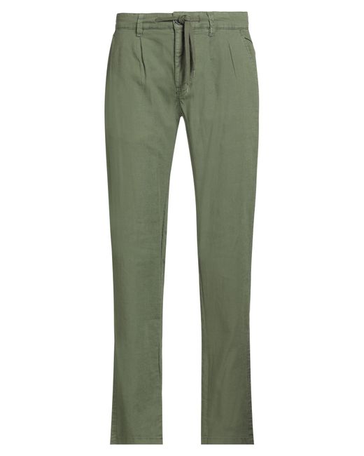 Impure Green Military Pants Linen, Cotton for men