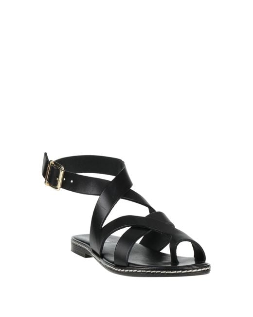 Baldinini Black Trend Thong Sandal Cowhide
