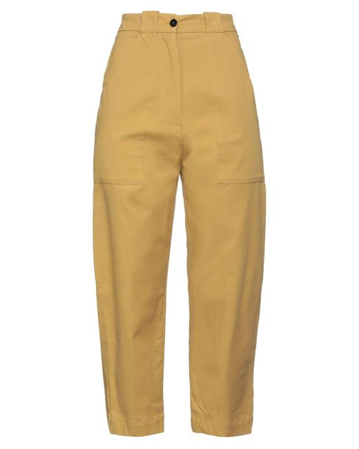 Tela Yellow Ocher Pants Cotton, Elastane