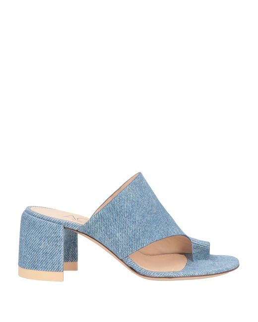 Agl Attilio Giusti Leombruni Blue Thong Sandal Textile Fibers
