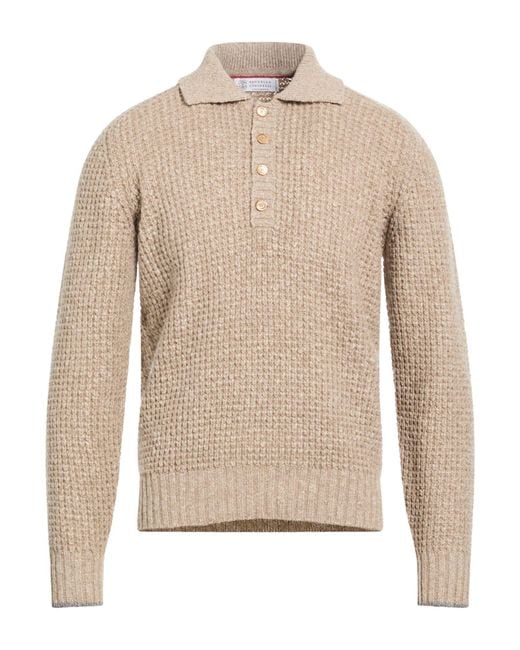 Brunello Cucinelli Natural Sweater Lambswool, Cashmere for men