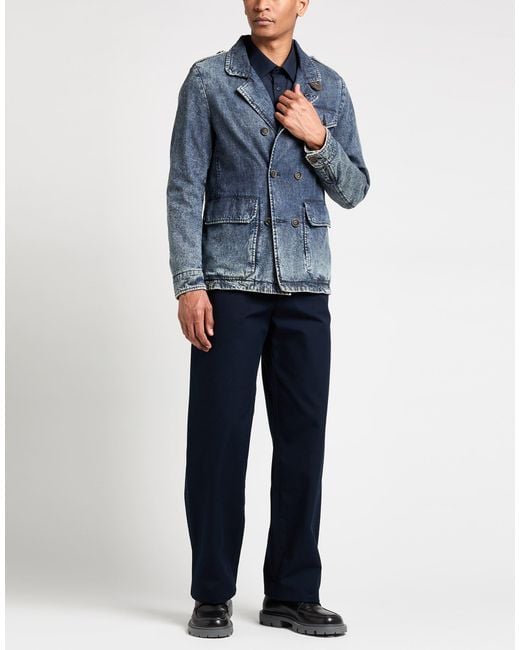 Moorer Blue Denim Outerwear Cotton for men