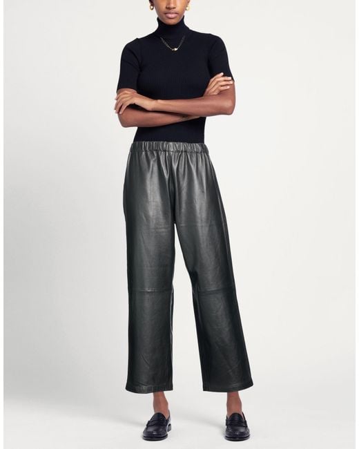 SOLOTRE Gray Pants Leather