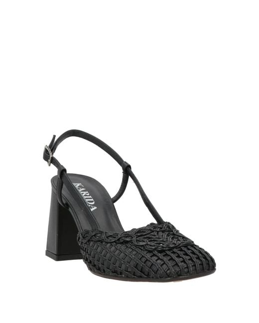 KARIDA Black Pumps Leather, Textile Fibers