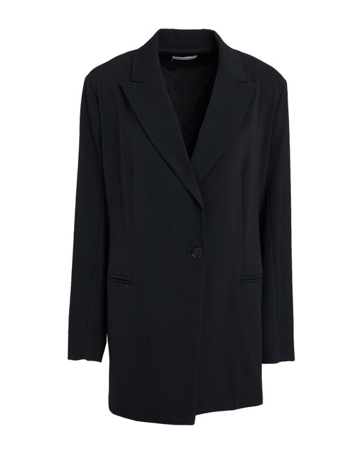 SEVENTY VENEZIA Blue Overcoat & Trench Coat Polyester, Virgin Wool, Elastane