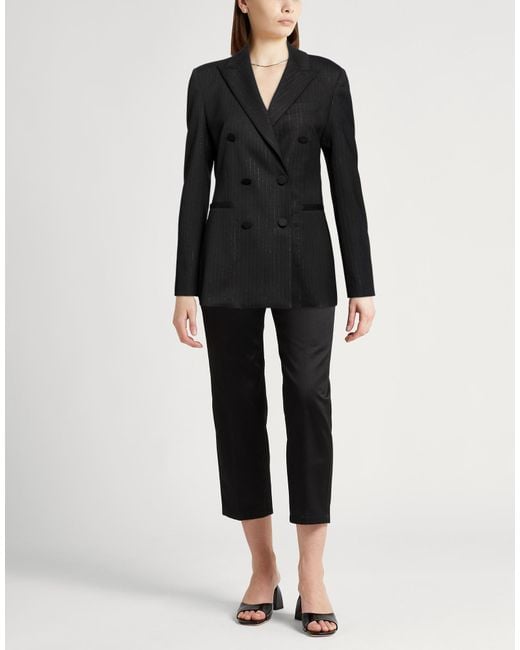 PT Torino Black Blazer Virgin Wool, Viscose, Polyamide, Elastane