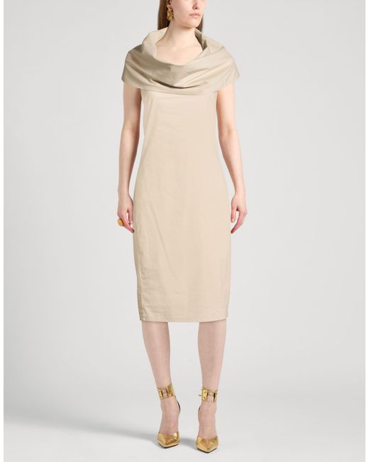 Liviana Conti Natural Mini Dress Cotton, Polyamide, Elastane
