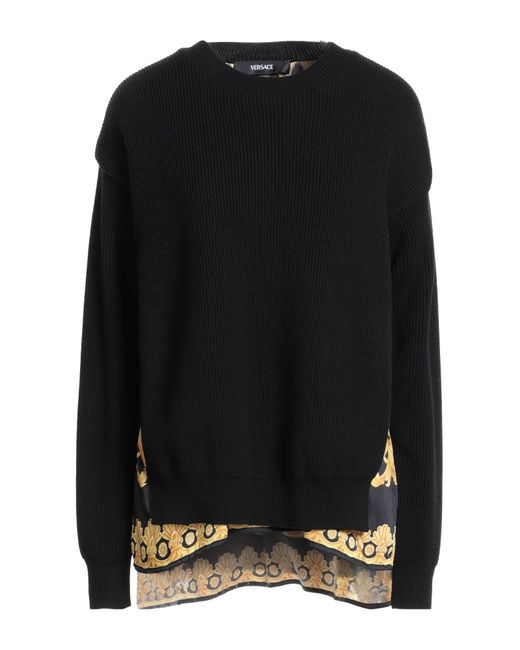 Versace Black Sweater Virgin Wool, Polyester