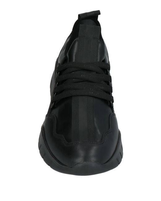 Bally Black Sneakers Leather, Rubber, Textile Fibers for men