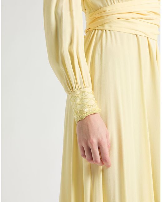 Elisabetta Franchi Yellow Midi Dress Viscose