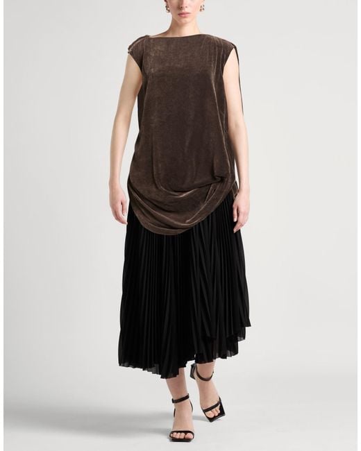 Rick Owens Brown Top Viscose, Silk