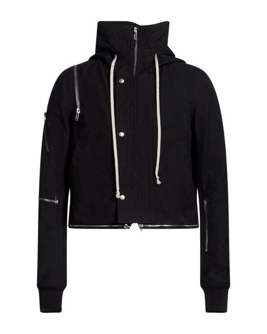 Rick Owens Black Jacket Cotton, Virgin Wool, Polyamide, Elastane for men