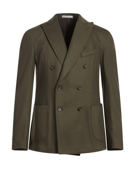 ROYAL ROW Green Blazer Wool, Virgin Wool, Elastane for men