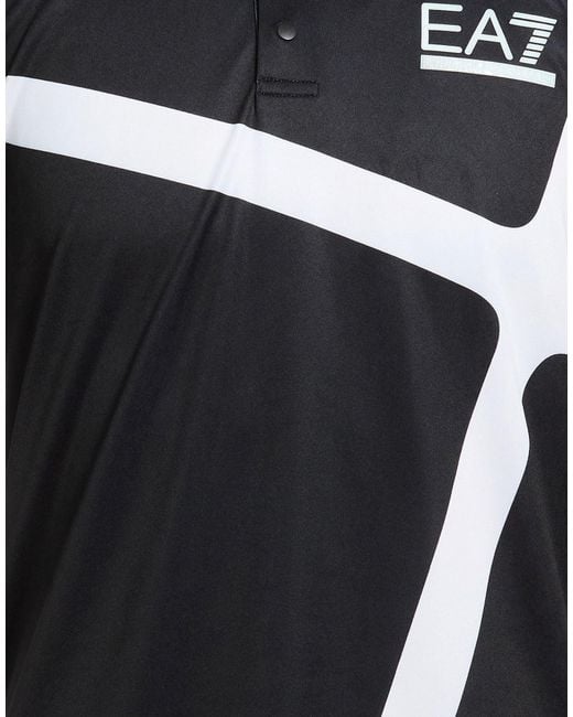 EA7 Black Polo Shirts for men