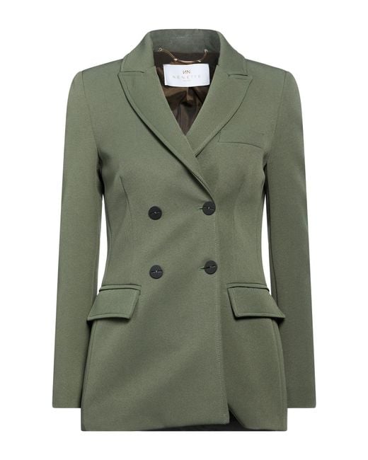 Nenette Green Military Blazer Polyester, Elastane